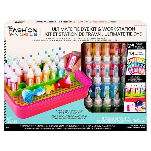 Fashion Angels Ultimate Tie Dye Kit & Workstation for Ages 8+, Mess Free, Easy to Use & Easy to Clean - 1 Kit