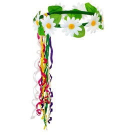 Daisy Diademes With Multi Ribbons Accessory for Tropical Hawiian Fancy Dress
