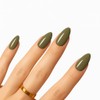 Glossy Olive Green Press On Nails – Almond Shape, Medium