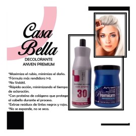 Kit Polvo Decolorante Anven Premium + Peroxido De 30 Vol