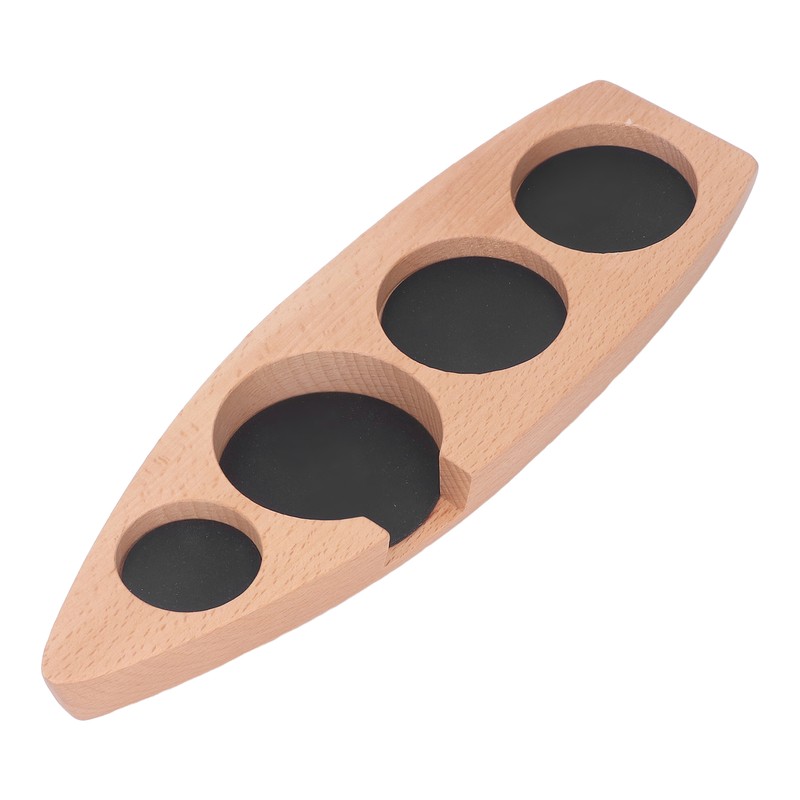 Coffee Tamper Holder Boat Shape 4 Slots Anti Slip Stable