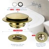 Gold Brushed Tub Drain Stopper,Universal Pop Up Bath Drain Plug