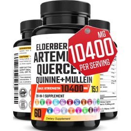 𝐀𝐫𝐭𝐞𝐦𝐢𝐬𝐢𝐧𝐢𝐧 𝟑𝟕𝟓𝟎𝐦𝐠 Quercetin 1000mg Elderberry 1000mg Supplement with Sea Moss Ashwagandha - Support Immune Boost, Digestive - Artemisinin Capsules Quercetin Pills Elderberry Caps