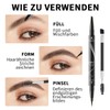 Eyebrow Pencil, 2-in-1 Dual-Ended Eyebrow Pencil, with Fork Tip Applicator,