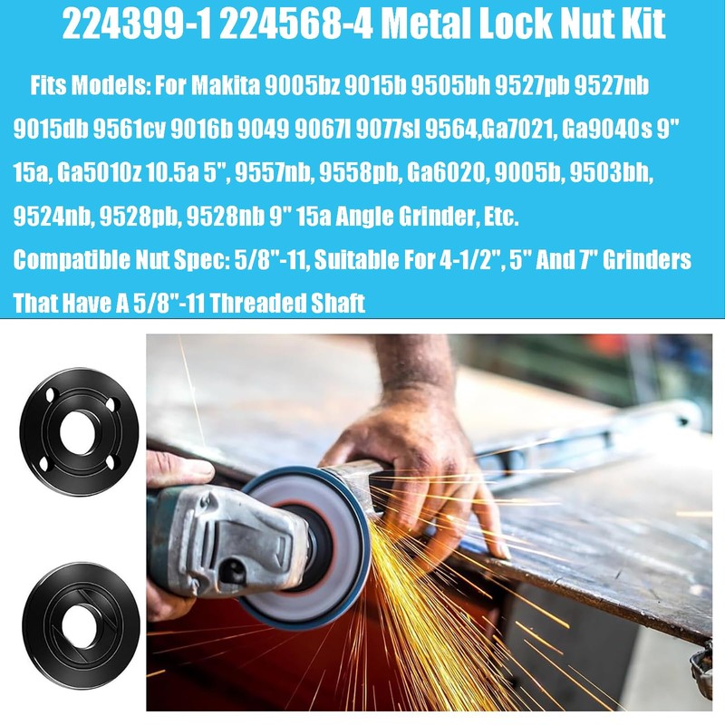 BIZHALA Set of 4 Angle Grinder Inner Outer Flange Nut