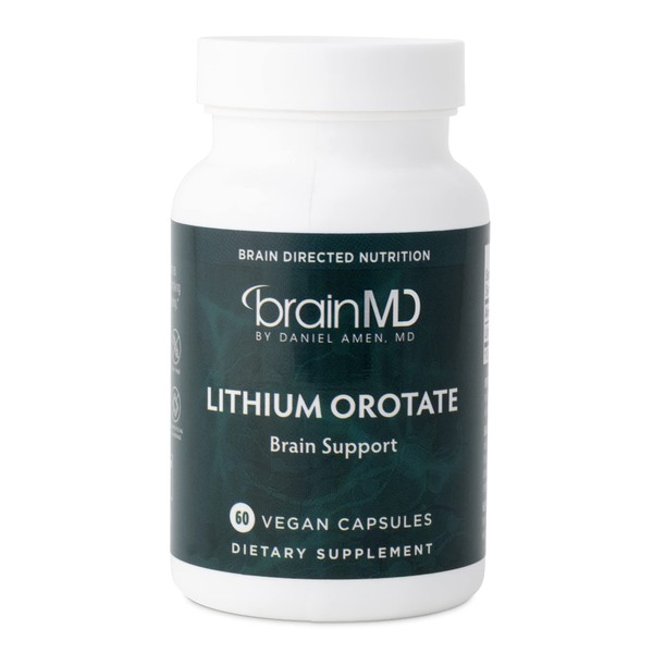 Dr Amen BrainMD Lithium Orotate - 60 Capsules - Brain Support - Gluten Free - 60 Servings
