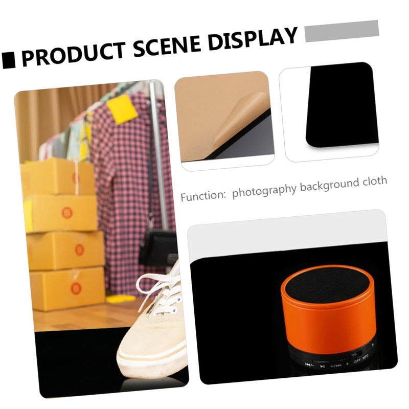 KOMBIUDA 2pcs Black Acrylic Photography Reflective Display Board Tabletop Photo