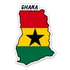 Squiddy Ghana Map with Flag - Vinyl Sticker Decal for Phone, Laptop, Water Bottle - 3"
