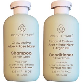 Kit Anticaída y Reparación Capilar con Romero, Sábila y Argán  Shampoo para Fortalecer Cabello Débil y Reducir la Caída  Acondicionador Reparador...  