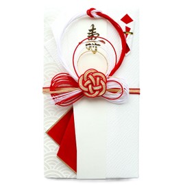 Onishi Mizuhiki AK-130 Presentation Bag, For Wedding Celebrations, Weddings, Gold Seal, Design, Dignified Red