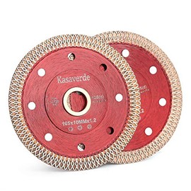 2Pc/Lot Kasaverde 4" Super Thin Diamond Porcelain Blade for Porcelain Tile Granite Marble (4"-2pc)