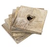 ProdBuy Limited Set of 6 Square Carved Heart Coasters with