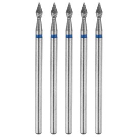 sourcing map 5pcs 120-140 Grits Diamond Grinding Bit 2.3mm Bullet-Head 2.35mm Shank 5mm Length Stone Sanding Drill Bits Rotary Tool for Ceramic Glass Nails Grinding Polishing