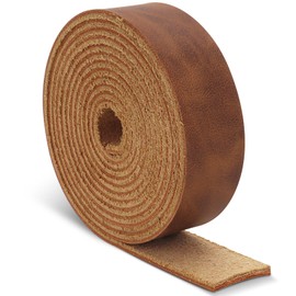 Catephe Leather Straps for Crafts 77.5 inch Long, 1 Inches Wide Flat Leather Strips, Genuine Leather Strap Leather Strip for DIY Craft(Brown)