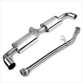 PM PERFORMOTOR Dual 3.5" Tip Muffler Stainless Steel Catback Exhaust System Compatible with 04-08 Mazda RX8