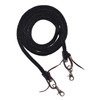 Zoltaire Braided Nylon Horse Split Reins, Black, 8ft with Leather