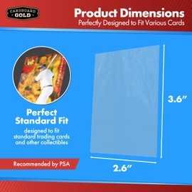 Cardboard Gold Penny Sleeves for Trading Cards - 1000 Count Card Protector Sleeves with Durable, Crystal-Clear Plastic for Baseball, Sports, Collector, Standard-Sized Cards 2-5/8” x 3-5/8” (67x94mm)