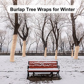 SYWHXY 6 Rolls Burlap Tree Protector Wraps, 7.8" × 9.8' Winter Tree Trunk Guards Protector Wrap Burlap Fabric Garden Plants Tree Wrap Bandage bark Protector Wrap for Keeping Warm