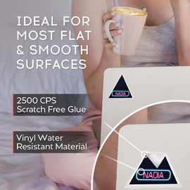 Vinyl Triangle Stickers (Set of 4) 10cm - Neon Sign Design Nadia Name for Laptops, Tablets, Luggage, Scrap Booking, Fridges #353370