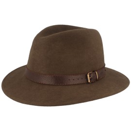 Outdoor Hat 100% Wool Woollen Hat – Felt Hat | Trekking Waterproof & Folding with Leather Fitting, for Men & Women in Different Colours - 59 khaki