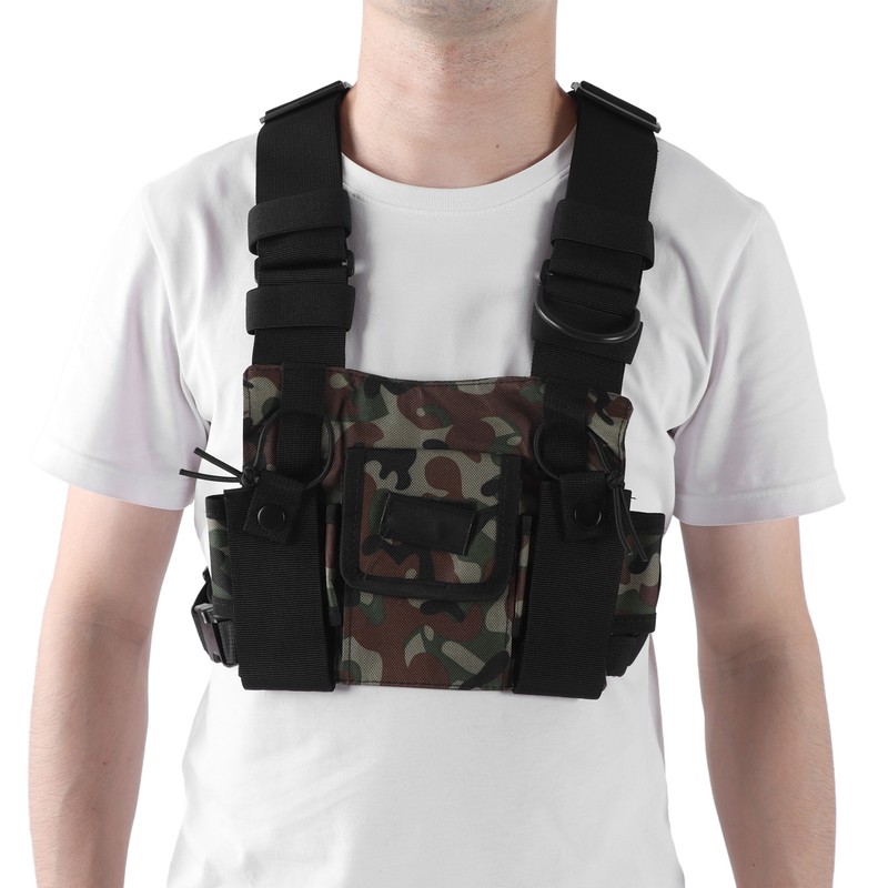 Radio Chest Harness 2 Pockets Oxford Cloth Adjustable Vest Rig