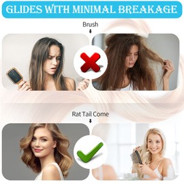 3 Peine de Rastrillo Jumbo de Dientes Anchos, Peine de Champú de Salón para Desenredar el Cabello para Largo y Rizado Pelo, Herramientas para Desenredar para Cabello 4c (Negro, Azul, Rosa)