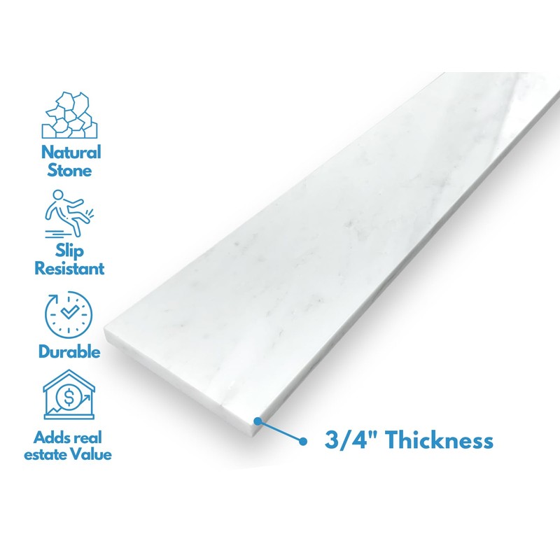 Threshold.Shop Custom Size | Eastern White Marble Shower Curb Top