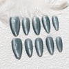 Sun&Beam Nails Handmade Nail Tip, Medium, Long, Almond, Gray, False