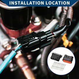 Hihaha ECU Connector Plug for Honda/Inner Male Female Wire Terminal Connector/Waterproof Plastic 1mm Series / 1 Set Black 26 Pin