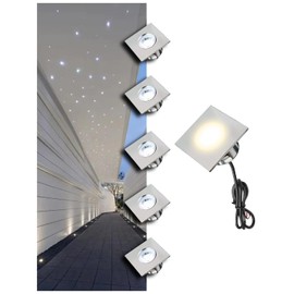 MALORY Recessed LED Deck Light, 4W 12V Low Voltage Landscape Lighting, Outdoor Step Stair Lights, Deck Lighting Wired for Outside Floor Yard (SG05- Square Top, 6-Pack 4000K)