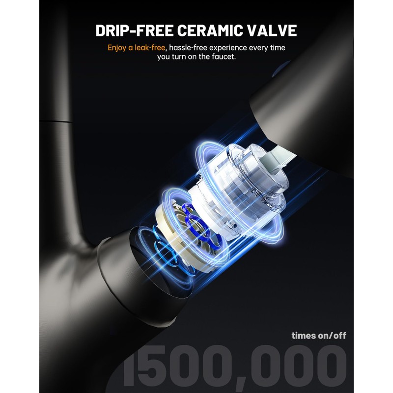 APPASO Pull Down Kitchen Faucet with Sprayer Stainless Steel Brushed