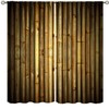 ZhiRain Bamboo Curtains Nature Japanese Asian Plant Brown Print Curtain