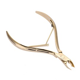 Professional Cuticle Nippers, Dead Skin Scissors, Stainless Steel Cuticle Gold Nail Clippers with Double Spring Handles, Cuticle Remover Scissors