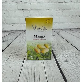 Vinis Premium Flavored Black Tea 25 Tea Bags per Box, (Pack of 6) 150 Total Tea Bags (Mango Black Tea)