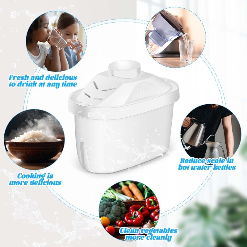 Tujoe 2 Pcs Alkaline Water Filter Replacement Alkaline Water Pitcher