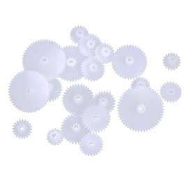 Plastic Motor Gears, DIY Robot Kit Pulley Belt Single and Double Reduction Gears Worm Set, for DIY Car, Robot,Accessories DIY, Pack of 64 Pcs