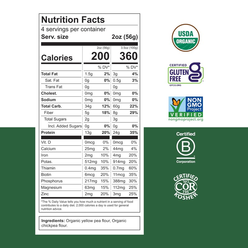 Chickapea Organic Chickpea Pasta - Penne - 8 oz (Pack