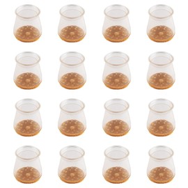 Como Life Clear Chair Leg Cover, 16 Pieces, Compatible Size: Round Legs: Approx. 0.8 - 1.3 inches (22 - 33 mm), Square Legs: Approx. 0.7 - 1.3 inches (19 - 32 mm), Chair Leg Cover, For Both Round Legs, Square Legs, Soundproofing, Scratchproof, Tool-Resis