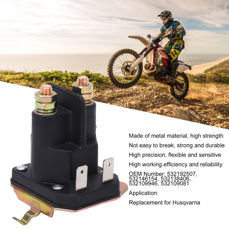 12V Starter Solenoid with 2 Terminal 532138406 Compact Structure Replacement