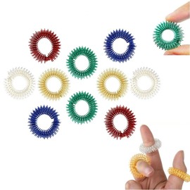10Pcs Finger Massage Rings,Finger Massage Rings,Stress Relief Rings, Spiky Sensory Finger Rings Set for Teens, Adults, Silent Stress Reducer and Massager(5 Color)