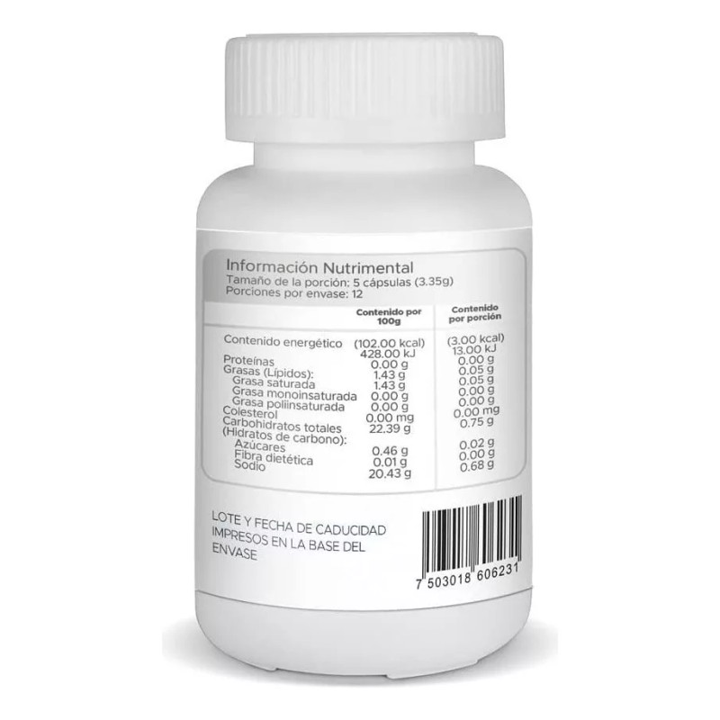 NIN Bicarbonato De Sodio 500mg 60capsulas 670mg Nin