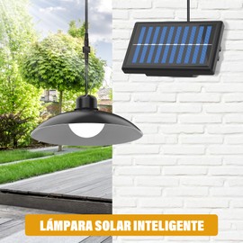 BOJA Lámpara Solar Colgante de Interior, Luces Colgantes Solares de Control Remoto, Ajuste de La Luminosidad en Tres Posiciones Con Función de Temporizador, Ip65 Impermeable