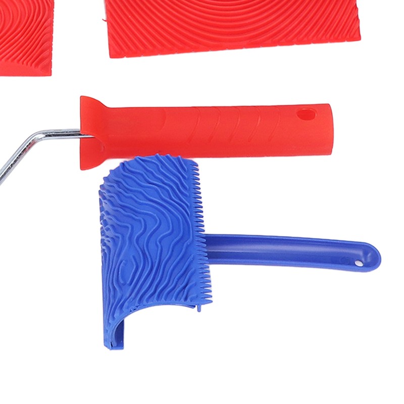 Rubber Wood Graining Tool Handheld Wood Texture Pattern Roller for