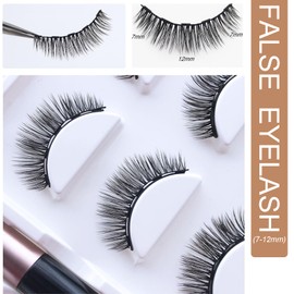 Magnetismus Fake Lashes 3 Paare 7-12mm, Autosorption Wimpern Soft-Simulation Wimpern Extensions, Natürlich Fließend Flauschig Und Lange Künstliche Wimpern Wiederverwendbar Magnetische Wimpern