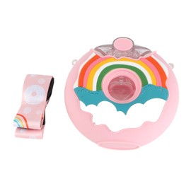 Cartoon Rainbow Donuts Water Bottle for Kids 380ml Silicone Portable Kettle with Straw Water Bottles