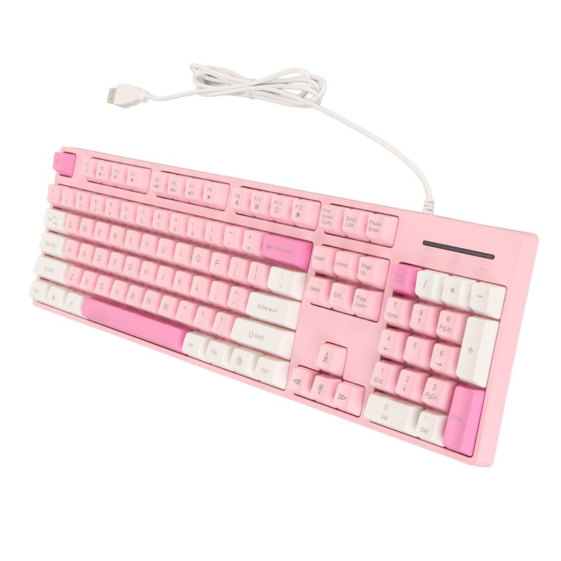 104 Keys Wired Keyboard 3 Colors Cute Gaming Keyboard USB