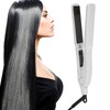 Professional Electric Hair Straightening Curling Iron DualUse Hair Straightener (White