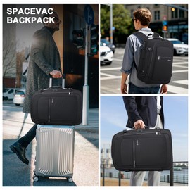 Travel Backpack for Men, Anti-Theft Laptop Backpack 60L Expandable, Carry on Bag for Airplanes, High Tech Backpack with Charging Port for Laptop/Travel/Business/College/Camping, Non-Vacuum