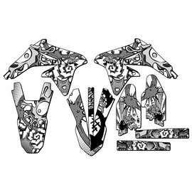 Senge Graphics Inc 2008-2017 RMZ 450 ZANY White Senge Graphics Kit Compatible with Suzuki - Base Kit, 19/21