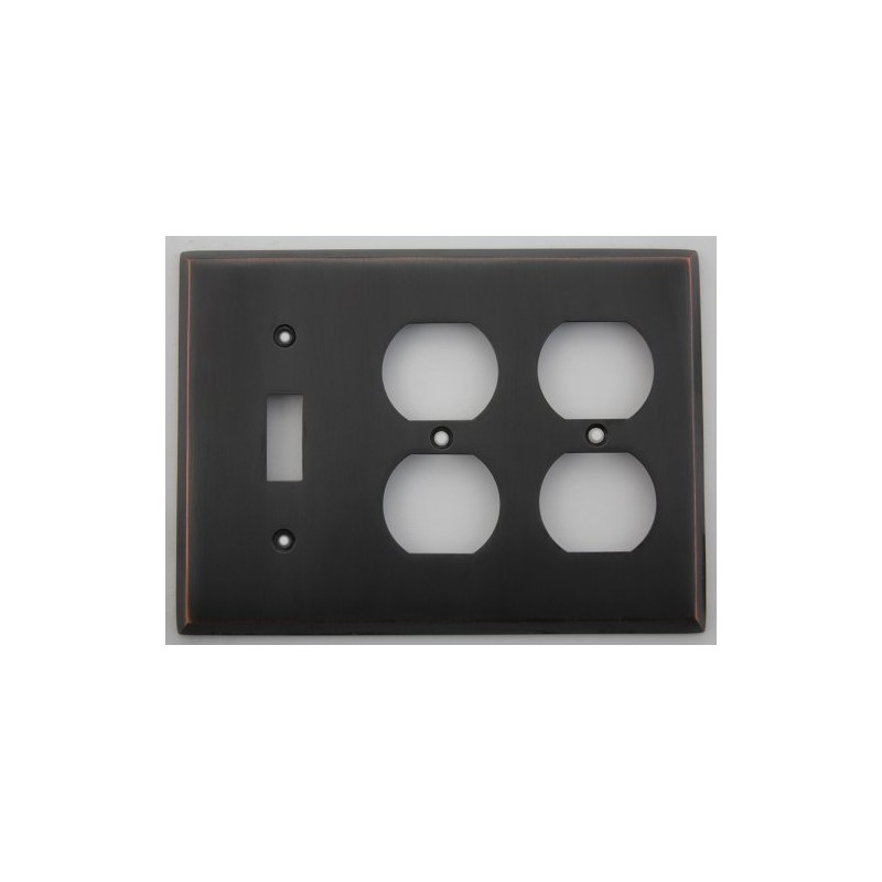 Oil Rubbed Bronze 3 Gang Wall Plate - 1 Toggle